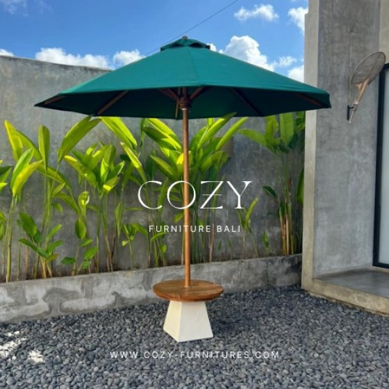 Umbrella Diameter 250cm POLYSTER sunproof fabric NK39 + Wood Table