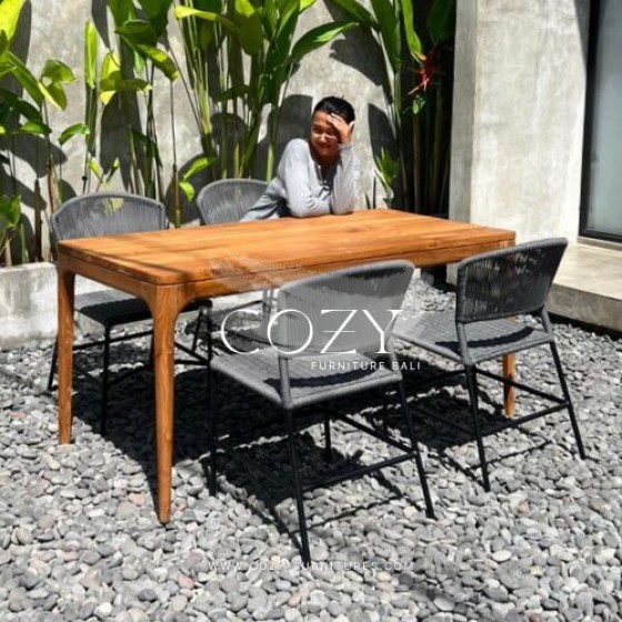 Dining set Ready Stock INDOOR (TABLE 160X80 + 4 CHAIRS)