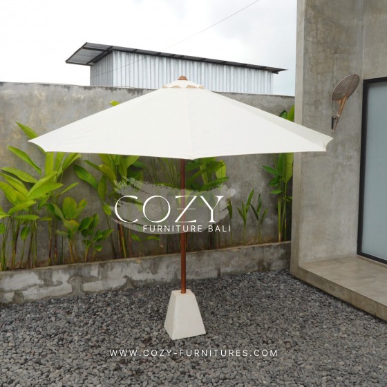 Umbrella D 300cm  - POLYSTER SUNPROOF WHITE + TERASSO STONE